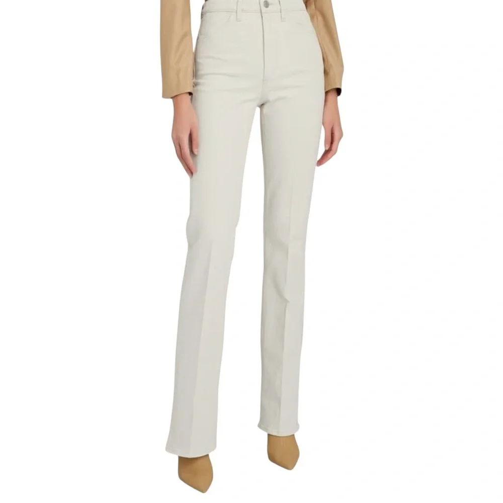 NWT SPRWMN Women’s High-Waisted Micro Flare Jeans in Earhart (Cream) Size 24